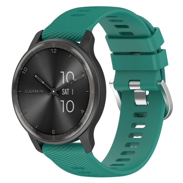 20mm Cross Textured Solid Color Silicone Watch Band, For Garmin Forerunner Sq2 Music