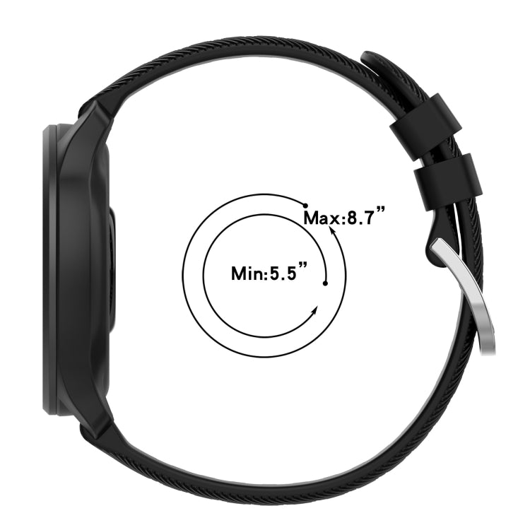 20mm Cross Textured Solid Color Silicone Watch Band, For Garmin Forerunner Sq2 Music