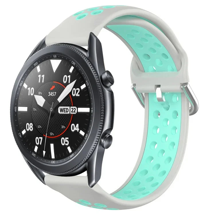 22mm Perforated Breathable Sports Silicone Watch Band, For Samsung Galaxy Watch3 45mm, For Samsung Gear S3 Classic, For Samsung Gear S3 Frontier