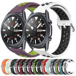 22mm Perforated Breathable Sports Silicone Watch Band, For Samsung Galaxy Watch3 45mm, For Samsung Gear S3 Classic, For Samsung Gear S3 Frontier