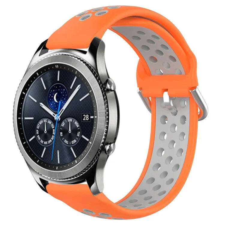 22mm Perforated Breathable Sports Silicone Watch Band, For Samsung Galaxy Watch3 45mm, For Samsung Gear S3 Classic, For Samsung Gear S3 Frontier
