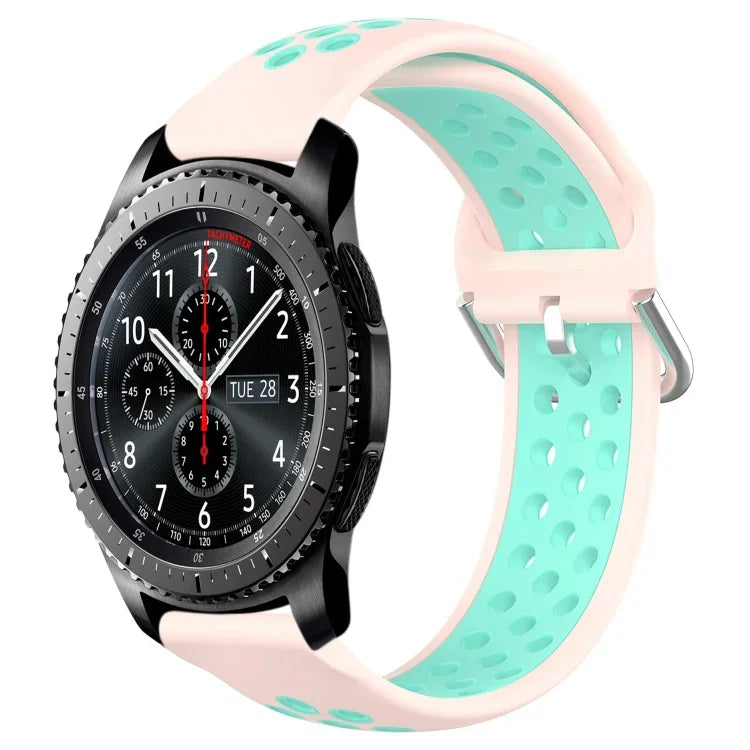 22mm Perforated Breathable Sports Silicone Watch Band, For Samsung Galaxy Watch3 45mm, For Samsung Gear S3 Classic, For Samsung Gear S3 Frontier