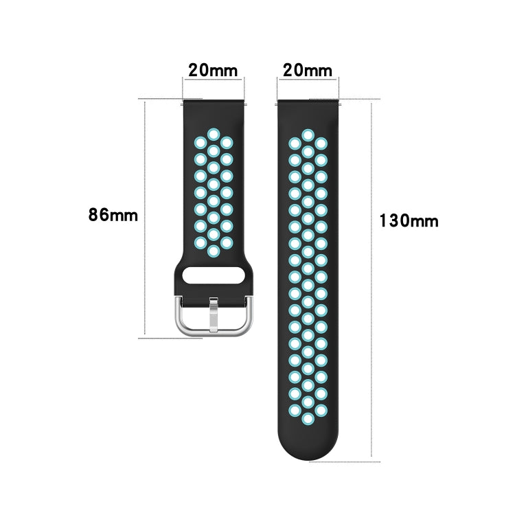 20mm Perforated Breathable Sports Silicone Watch Band, For Garmin Vivoactive3 Music, For Garmin Venu 2 Plus, For Garmin Approach S40