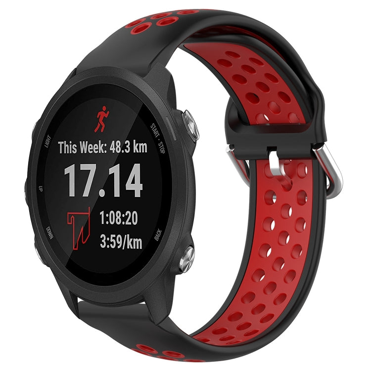 20mm Perforated Breathable Sports Silicone Watch Band, For Garmin Forerunner 245, For Garmin Forerunner 245 Music, For Garmin Forerunner 645