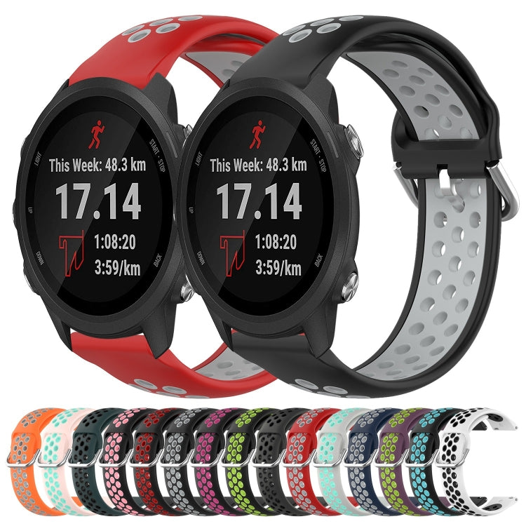 20mm Perforated Breathable Sports Silicone Watch Band, For Garmin Forerunner 245, For Garmin Forerunner 245 Music, For Garmin Forerunner 645