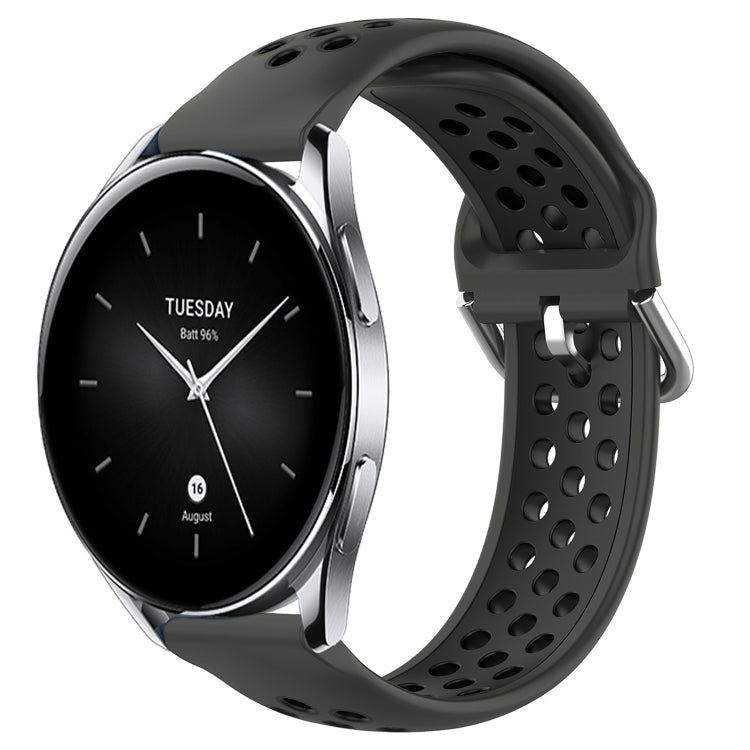 22mm Perforated Breathable Sports Silicone Watch Band, For Xiaomi Watch S2 42mm, For Xiaomi Watch S2 46mm, For Xiaomi MI Watch S1