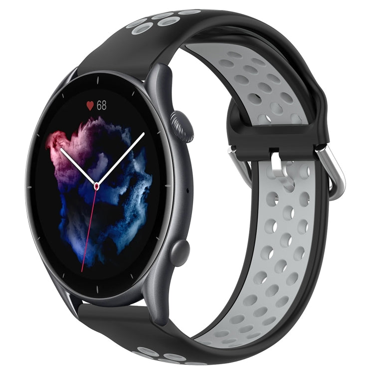22mm Perforated Breathable Sports Silicone Watch Band, For Amazfit GTR 4, For Amazfit GTR 4 Pro, For Amazfit GTR 3