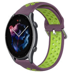 22mm Perforated Breathable Sports Silicone Watch Band, For Amazfit GTR 4, For Amazfit GTR 4 Pro, For Amazfit GTR 3