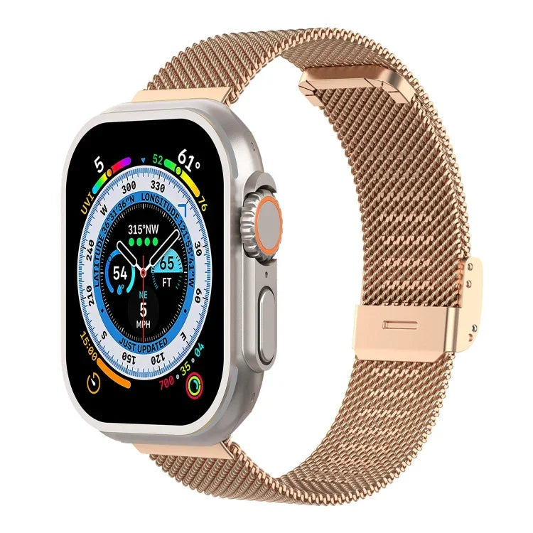 Milan Metal Steel Mesh Integrated Buckle Watch Band, For Apple Watch Series 8&7 41mm, For Apple Watch Ultra 49mm / Series 8&7 45mm