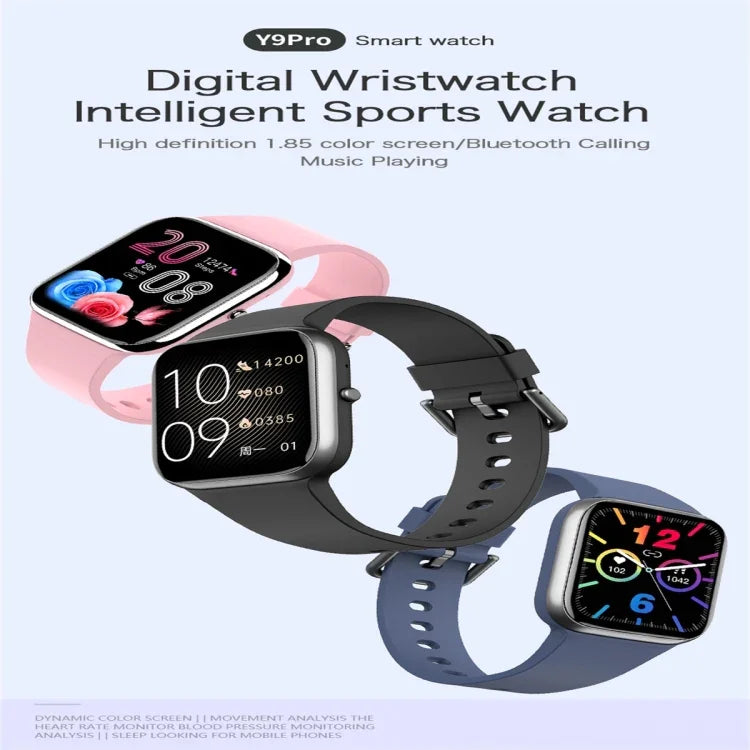Y9 Pro 1.85 inch Color Screen Smart Watch,Support Heart Rate Monitoring / Blood Pressure Monitoring