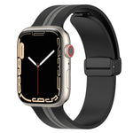 Magnetic Clasp Two-Color Silicone Watch Band, For Apple Watch Ultra 49mm, For Apple Watch Series 8&7 45mm, For Apple Watch Series 8&7 41mm