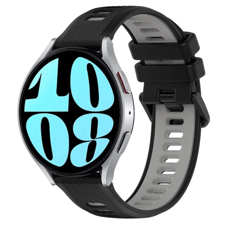 20mm Sports Two-Color Silicone Watch Band, For Samsung Galaxy Watch 6 40mm, For Samsung Galaxy Watch 6 Classic 43mm