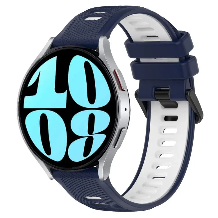 20mm Sports Two-Color Silicone Watch Band, For Samsung Galaxy Watch 6 40mm, For Samsung Galaxy Watch 6 Classic 43mm