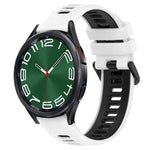 20mm Sports Two-Color Silicone Watch Band, For Samsung Galaxy Watch 6 40mm, For Samsung Galaxy Watch 6 Classic 43mm