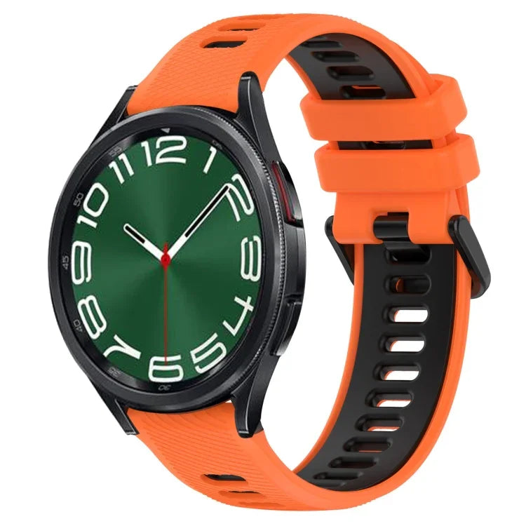 20mm Sports Two-Color Silicone Watch Band, For Samsung Galaxy Watch 6 40mm, For Samsung Galaxy Watch 6 Classic 43mm
