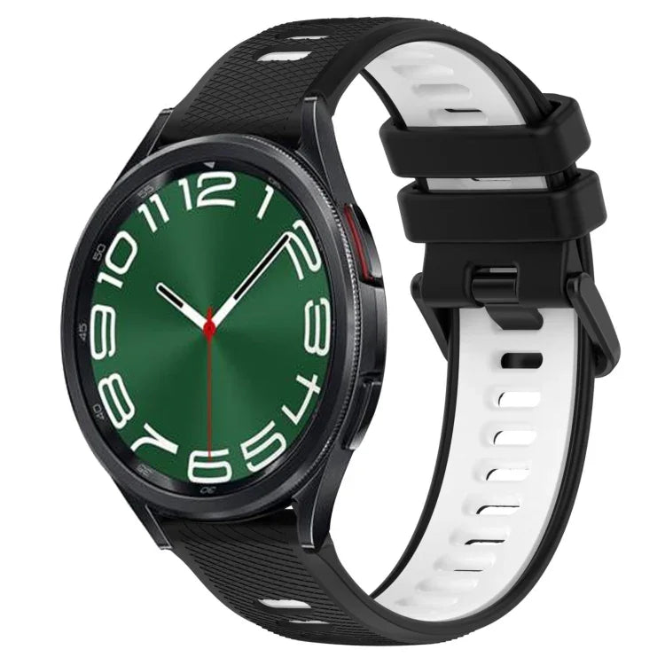 20mm Sports Two-Color Silicone Watch Band, For Samsung Galaxy Watch 6 40mm, For Samsung Galaxy Watch 6 Classic 43mm