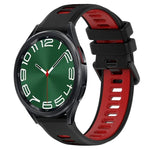 20mm Sports Two-Color Silicone Watch Band, For Samsung Galaxy Watch 6 40mm, For Samsung Galaxy Watch 6 Classic 43mm