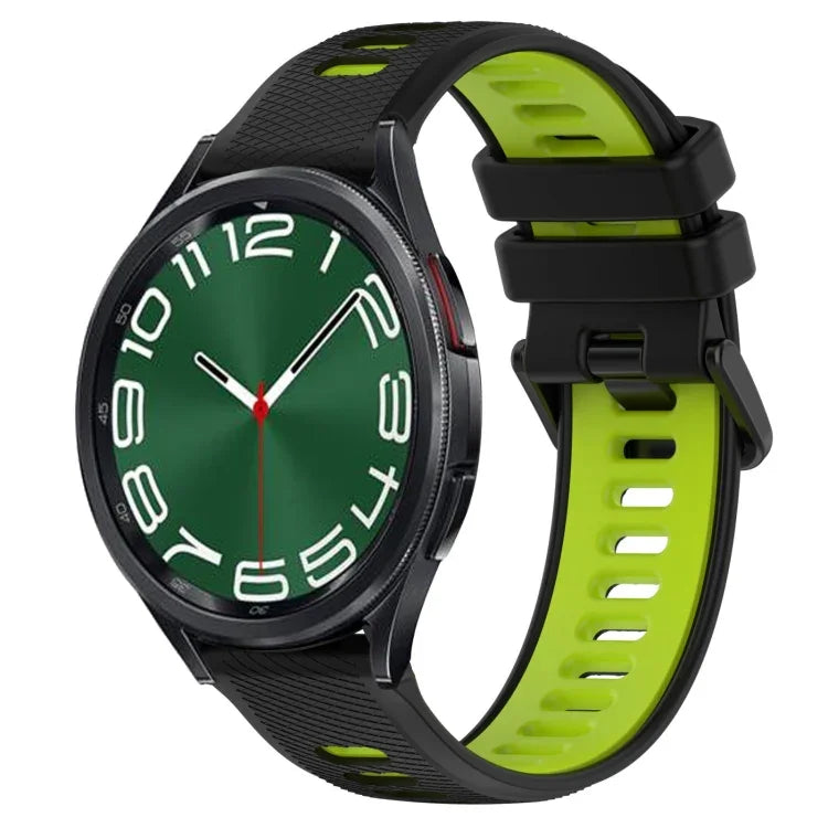 20mm Sports Two-Color Silicone Watch Band, For Samsung Galaxy Watch 6 40mm, For Samsung Galaxy Watch 6 Classic 43mm