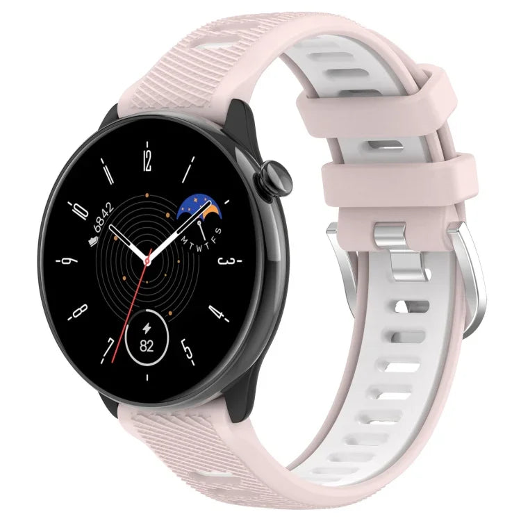 20mm Sports Two-Color Steel Buckle Silicone Watch Band, For Samsung Galaxy Watch 6 40mm, For Samsung Galaxy Watch 6 Classic 43mm
