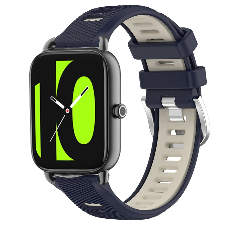 22mm Sports Two-Color Steel Buckle Silicone Watch Band, For Xiaomi Haylou RT2 LS10, For  Xiaomi Haylou RS4 LS12