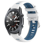 22mm Sports Two-Color Steel Buckle Silicone Watch Band, For Samsung Galaxy Watch3 45mm, For Samsung Galaxy Watch 46mm, For Samsung Gear S3 Classic, For Samsung Gear S3 Frontier