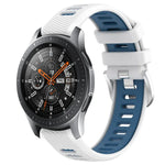 22mm Sports Two-Color Steel Buckle Silicone Watch Band, For Samsung Galaxy Watch3 45mm, For Samsung Galaxy Watch 46mm, For Samsung Gear S3 Classic, For Samsung Gear S3 Frontier