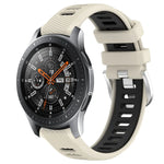 22mm Sports Two-Color Steel Buckle Silicone Watch Band, For Samsung Galaxy Watch3 45mm, For Samsung Galaxy Watch 46mm, For Samsung Gear S3 Classic, For Samsung Gear S3 Frontier