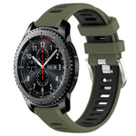 22mm Sports Two-Color Steel Buckle Silicone Watch Band, For Samsung Galaxy Watch3 45mm, For Samsung Galaxy Watch 46mm, For Samsung Gear S3 Classic, For Samsung Gear S3 Frontier