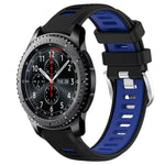 22mm Sports Two-Color Steel Buckle Silicone Watch Band, For Samsung Galaxy Watch3 45mm, For Samsung Galaxy Watch 46mm, For Samsung Gear S3 Classic, For Samsung Gear S3 Frontier