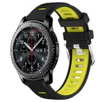 22mm Sports Two-Color Steel Buckle Silicone Watch Band, For Samsung Galaxy Watch3 45mm, For Samsung Galaxy Watch 46mm, For Samsung Gear S3 Classic, For Samsung Gear S3 Frontier