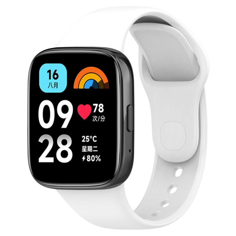 For Redmi Watch 3 Lite Sports Solid Color Silicone Replacement Watch Band, Black, White, Purple, Pink, Orange, Red, Green, Grey, Blue, Teal
