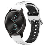20mm Breathable Two-Color Silicone Watch Band, For Garmin Venu SQ, For Garmin VivoMove Style, For Garmin VivoMove Luxe