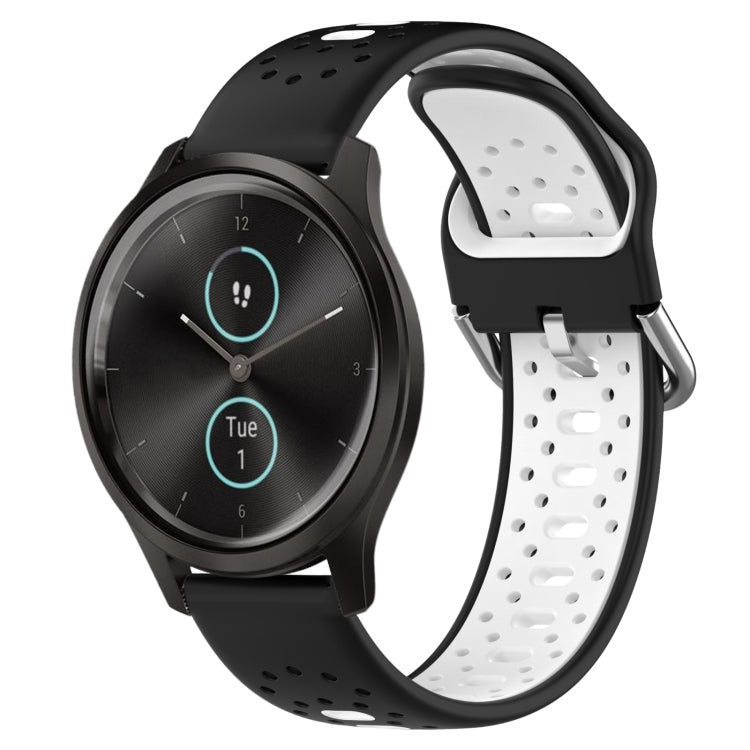 20mm Breathable Two-Color Silicone Watch Band, For Garmin Venu SQ, For Garmin VivoMove Style, For Garmin VivoMove Luxe