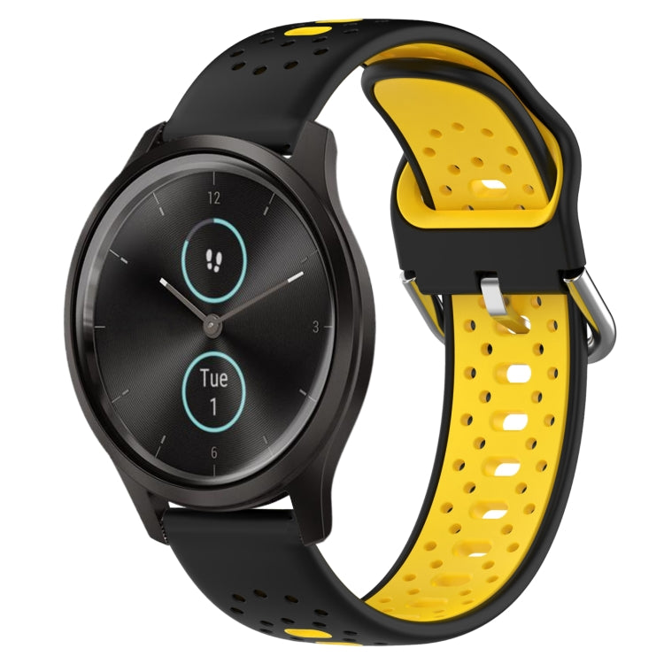 20mm Breathable Two-Color Silicone Watch Band, For Garmin Venu SQ, For Garmin VivoMove Style, For Garmin VivoMove Luxe