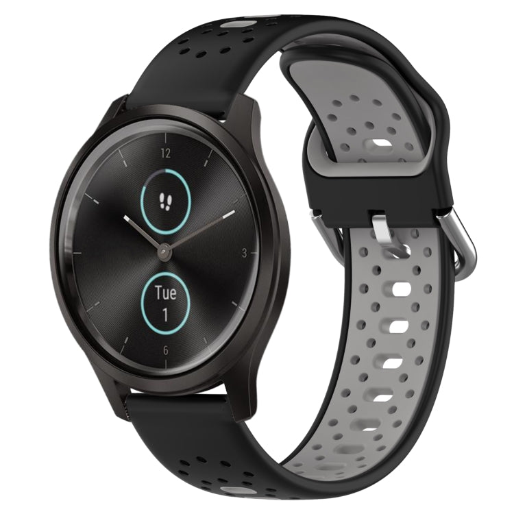 20mm Breathable Two-Color Silicone Watch Band, For Garmin Venu SQ, For Garmin VivoMove Style, For Garmin VivoMove Luxe