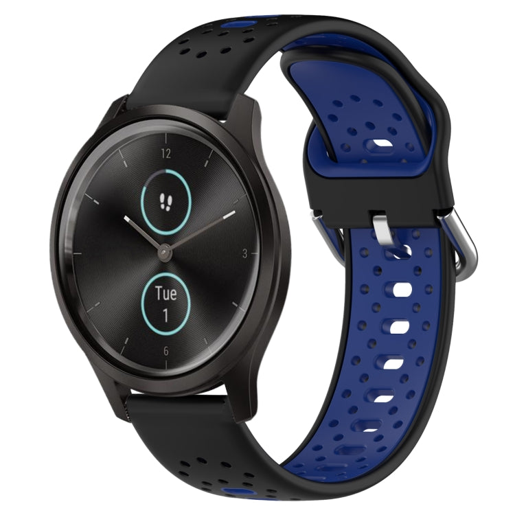 20mm Breathable Two-Color Silicone Watch Band, For Garmin Venu SQ, For Garmin VivoMove Style, For Garmin VivoMove Luxe