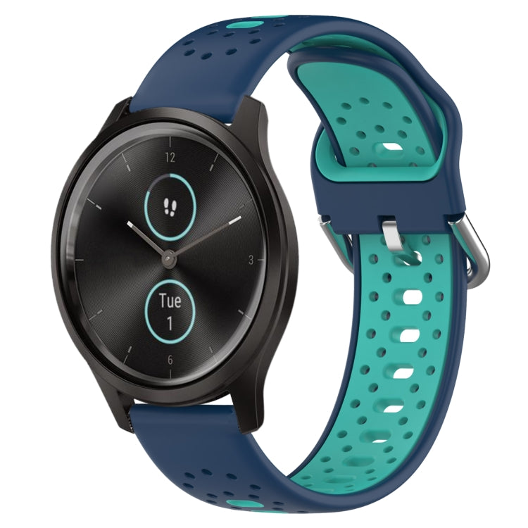 20mm Breathable Two-Color Silicone Watch Band, For Garmin Venu SQ, For Garmin VivoMove Style, For Garmin VivoMove Luxe