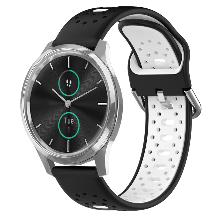 20mm Breathable Two-Color Silicone Watch Band, For Garmin Venu SQ, For Garmin VivoMove Style, For Garmin VivoMove Luxe