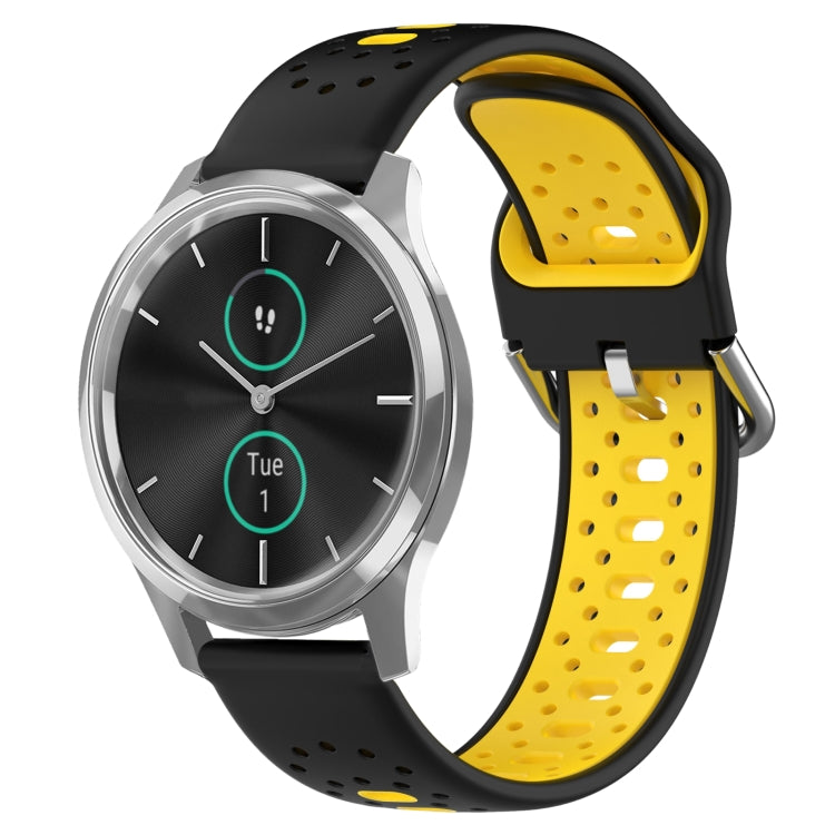 20mm Breathable Two-Color Silicone Watch Band, For Garmin Venu SQ, For Garmin VivoMove Style, For Garmin VivoMove Luxe