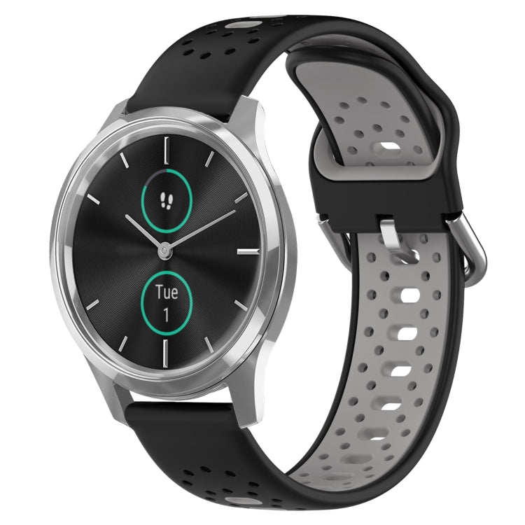 20mm Breathable Two-Color Silicone Watch Band, For Garmin Venu SQ, For Garmin VivoMove Style, For Garmin VivoMove Luxe
