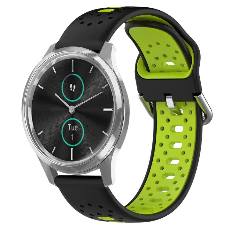 20mm Breathable Two-Color Silicone Watch Band, For Garmin Venu SQ, For Garmin VivoMove Style, For Garmin VivoMove Luxe