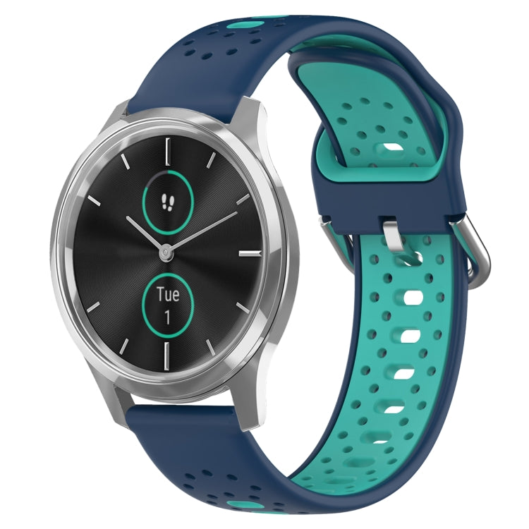 20mm Breathable Two-Color Silicone Watch Band, For Garmin Venu SQ, For Garmin VivoMove Style, For Garmin VivoMove Luxe