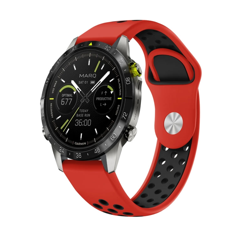 22mm Sports Breathable Silicone Watch Band, For Garmin MARQ Athlete Gen 2, For Garmin Instinct Crossover, For Garmin Instinct Crossover Solar, For Garmin Fenix 7