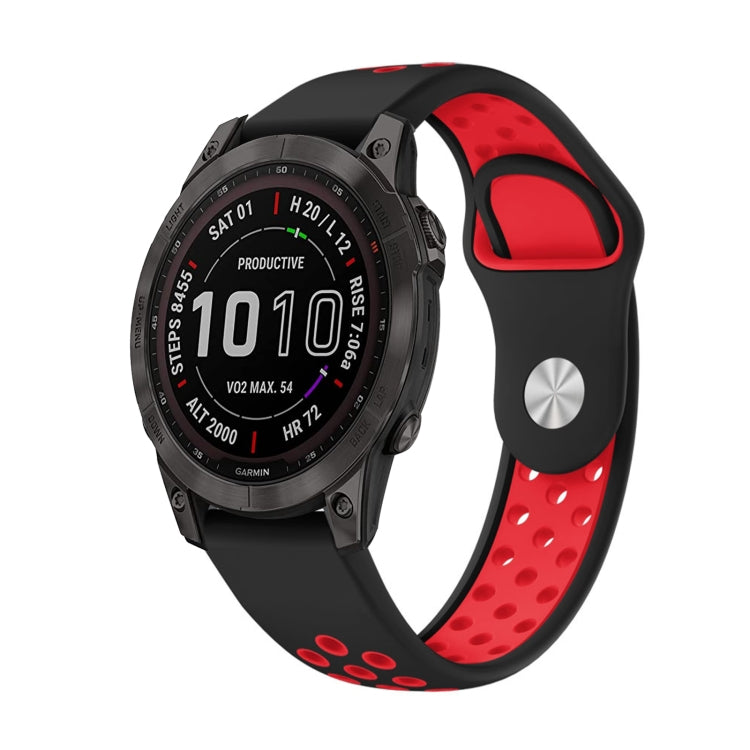 22mm Sports Breathable Silicone Watch Band, For Garmin Fenix 7 Solar, For Garmin Fenix 7 Sapphire Solar, For Garmin EPIX Gen 2, For Garmin Approach S62