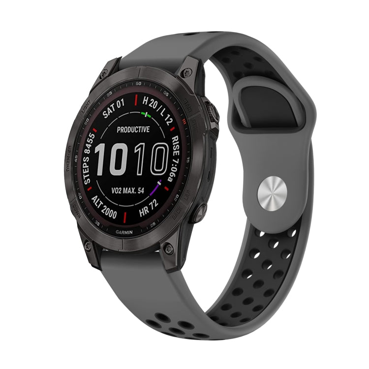 22mm Sports Breathable Silicone Watch Band, For Garmin Fenix 7 Solar, For Garmin Fenix 7 Sapphire Solar, For Garmin EPIX Gen 2, For Garmin Approach S62