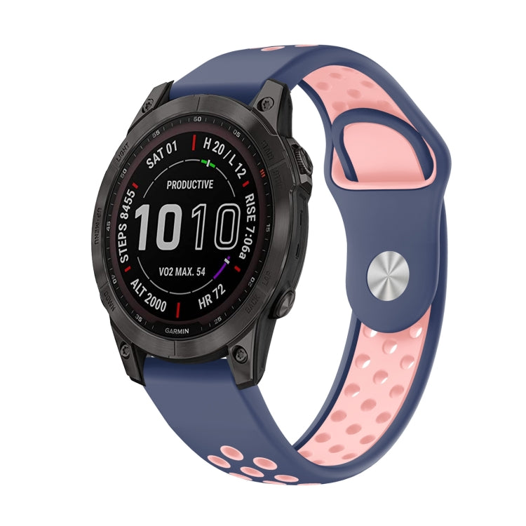 22mm Sports Breathable Silicone Watch Band, For Garmin Fenix 7 Solar, For Garmin Fenix 7 Sapphire Solar, For Garmin EPIX Gen 2, For Garmin Approach S62