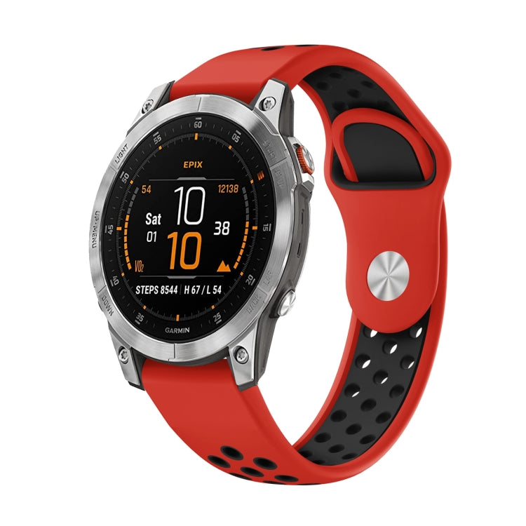 22mm Sports Breathable Silicone Watch Band, For Garmin Fenix 7 Solar, For Garmin Fenix 7 Sapphire Solar, For Garmin EPIX Gen 2, For Garmin Approach S62