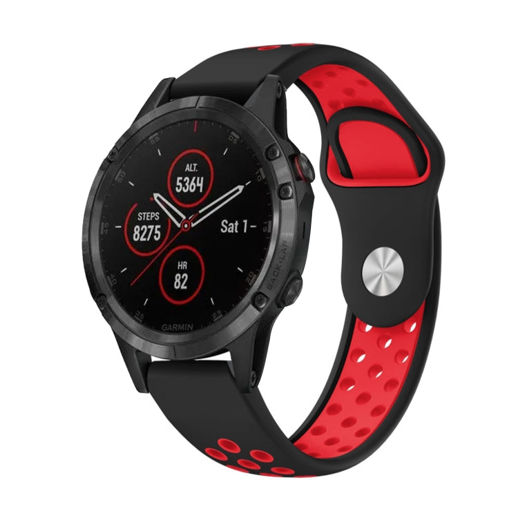 22mm Sports Breathable Silicone Watch Band, For Garmin Fenix 5 Plus, For Garmin Quatix 5, For Garmin Quatix 5 Sapphire, For Garmin Forerunner 955