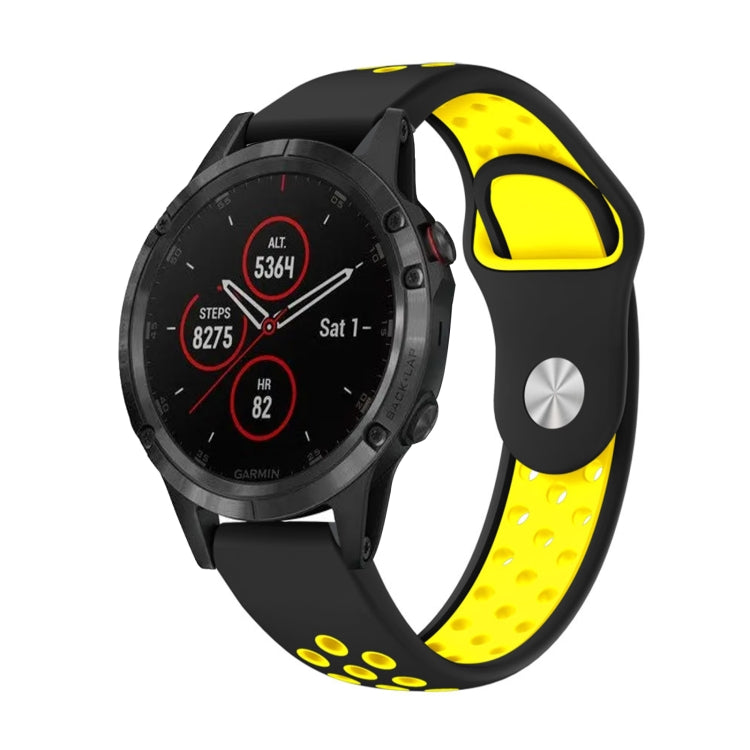 22mm Sports Breathable Silicone Watch Band, For Garmin Fenix 5 Plus, For Garmin Quatix 5, For Garmin Quatix 5 Sapphire, For Garmin Forerunner 955
