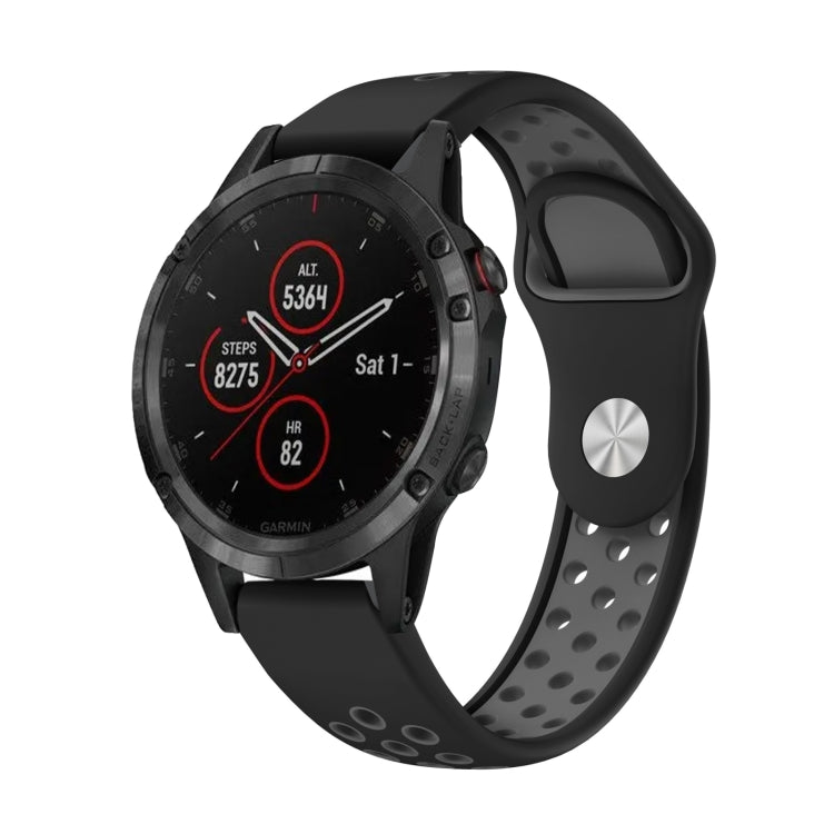 22mm Sports Breathable Silicone Watch Band, For Garmin Fenix 5 Plus, For Garmin Quatix 5, For Garmin Quatix 5 Sapphire, For Garmin Forerunner 955